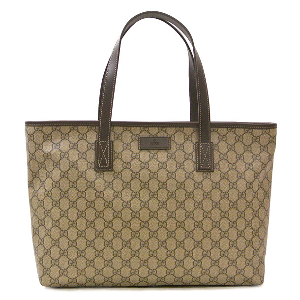 グッチ GUCCI トートバッグ 211137 KGDHR 9643 ベージュ×ダークブラウン 【GG SUPREME：GGスプリーム】